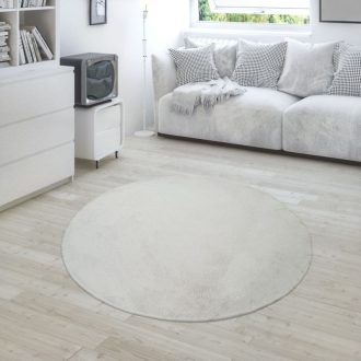 Pluss shaggy szonyeg - puha, krem szonyeg 200 cm kerek
