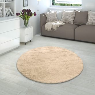 Pluss hatasu puha homokszinu shaggy szonyeg 80 cm kerek