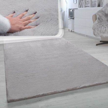 Shaggy szőnyeg plüss hatású puha szőnyeg - szürke 150x170 cm ovális