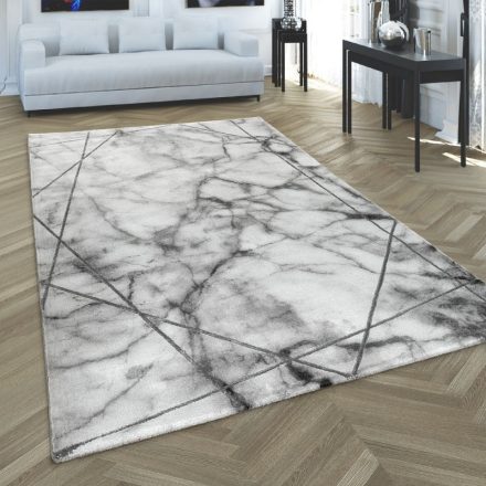 3D hatású designer szőnyeg absztrakt márvány mintás szürke-ezüst 80x150 cm