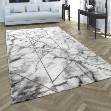 Designer szőnyeg márvány mintával 3D hatású szürke-ezüst 160x230 cm