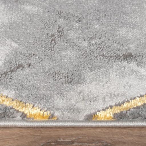 Borduros absztrakt marvany mintas szonyeg szurke-arany 160 cm kor