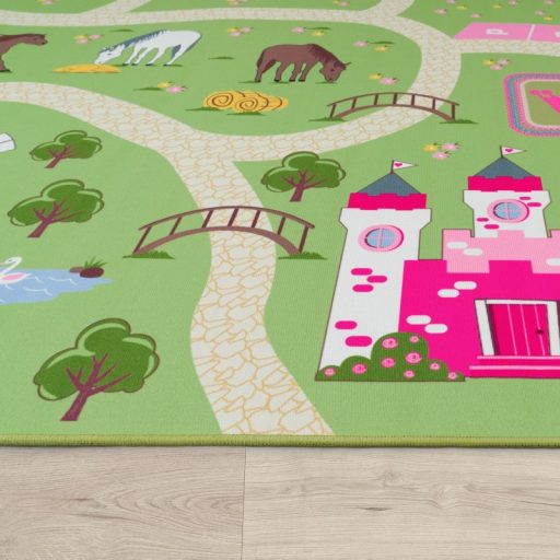Zold autopalyas allatos gyerekszonyeg 160x220 cm