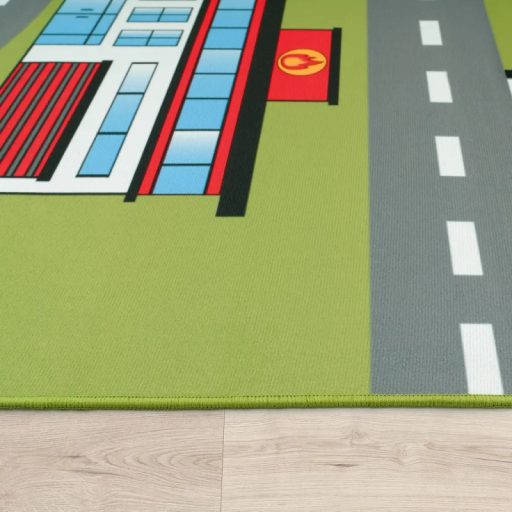 zold autopalyas gyerekszonyeg fiuknak 100x200 cm