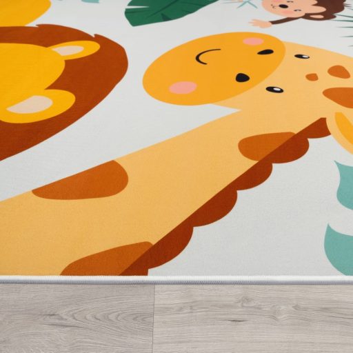 szines gyerekszonyeg dzsungel es allatos motivumokkal 200x200 cm