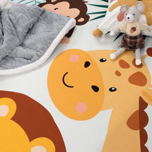 szines gyerekszonyeg dzsungel es allatos motivumokkal 200x200 cm