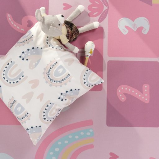 csuszasmentes rozsaszin kislany gyerekszoba szonyeg 200x290 cm