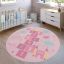 csuszasmentes rozsaszin kislany gyerekszoba szonyeg 200 cm kerek