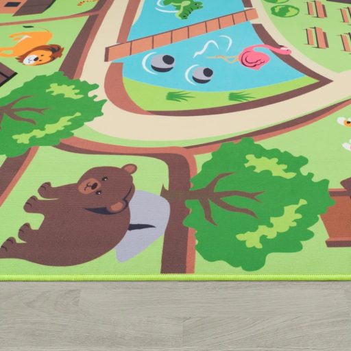 bezs gyerekszoba szonyeg allatkert mintaval 200x290 cm