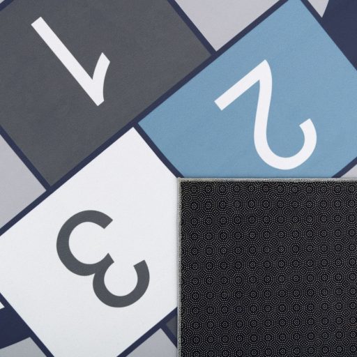 Gyerekszoba szőnyeg fiúknak- ugróiskola mintás, csúszásmentes, szürke, 80x150 cm