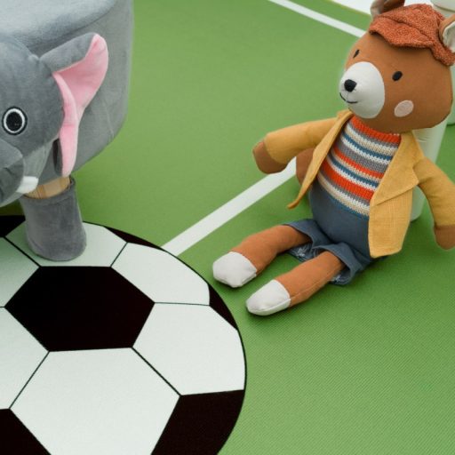 zold focipalya mintas gyerekszonyeg fiuknak 200x290 cm