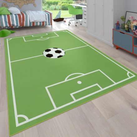 Szőnyeg fiúknak focipálya gyerekszőnyeg - zöld 200 cm négyzet alakú