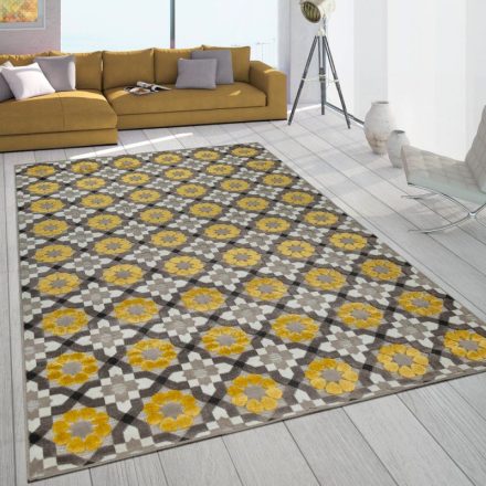 Kültéri szőnyeg retro design sárga szőnyeg 80x150 cm