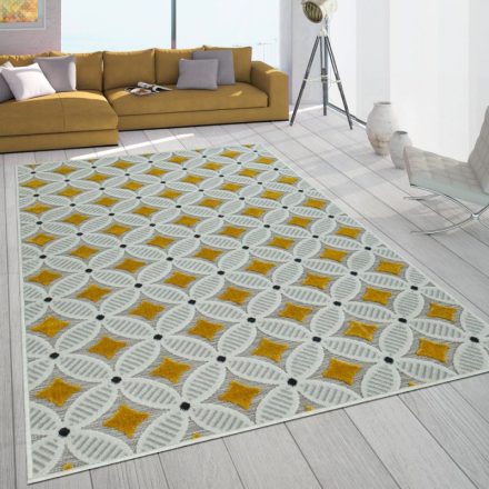 Kültéri szőnyeg retro mozaikos sárga szőnyeg 80x150 cm