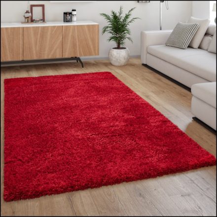 Eden Shaggy szőnyeg egyszínű szőnyeg piros 240x340 cm