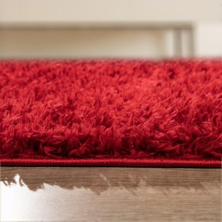 Eden Shaggy szőnyeg egyszínű szőnyeg piros 80 cm kerek