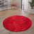 Eden Shaggy szőnyeg egyszínű szőnyeg piros 120 cm kerek
