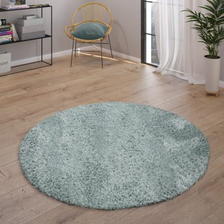 Eden Shaggy szőnyeg egyszínű szőnyeg türkiz 120 cm kerek