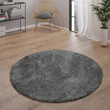 Eden Shaggy szőnyeg egyszínű szőnyeg antracit 160 cm kerek