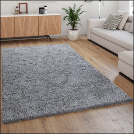 Eden Shaggy szőnyeg egyszínű szőnyeg szürke 240x340 cm