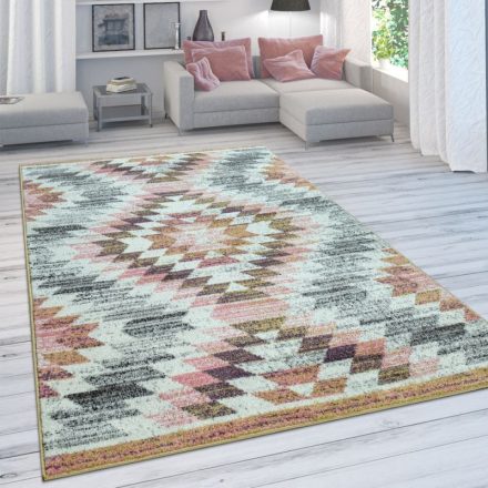 Pasztel színes design szőnyeg rombusz mintás 160 x 220 cm