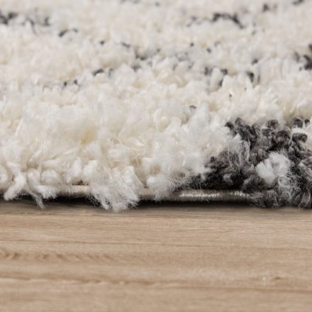 Shaggy szőnyeg absztrakt mintával krém-antracit 150 cm négyzet