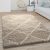 Regina Shaggy szőnyeg skandináv stílusú gyémánt mintával modern szőnyeg bézs 200 cm négyzet