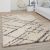Shaggy szőnyeg absztrakt mintával skandináv stílusú krém-antracit 60x100 cm