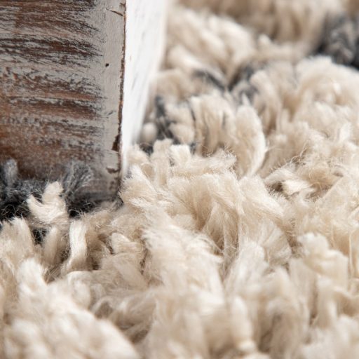 Regina Shaggy szőnyeg skandináv stílusú gyémánt mintával modern szőnyeg bézs-antracit 80 cm kerek