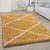 Bora Shaggy szőnyeg gyémánt mintával mustársárga 240x340 cm