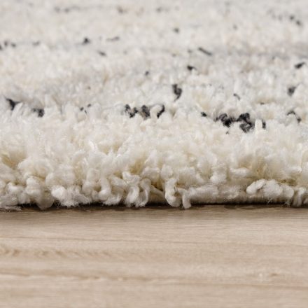 Shaggy szőnyeg nappaliba hálószobába bolyhos skandináv szőnyeg krém-antracit 200 cm négyzet