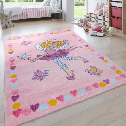 Lilian Lillifee hercegnő 3D szőnyeg lányoknak bordűrös - rózsaszín 80X150 cm