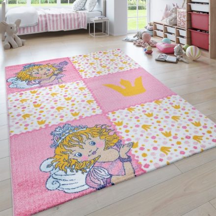 Lilian Lillifee hercegnő 3D szőnyeg lányoknak - pink 120 cm kör alakú