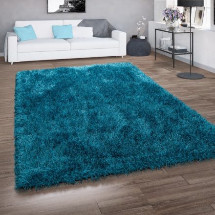 Star extra hosszú szálú Shaggy szőnyeg modern szőnyeg csillámos türkiz 120x160 cm