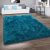 Star extra hosszú szálú Shaggy szőnyeg modern szőnyeg csillámos türkiz 140x200 cm