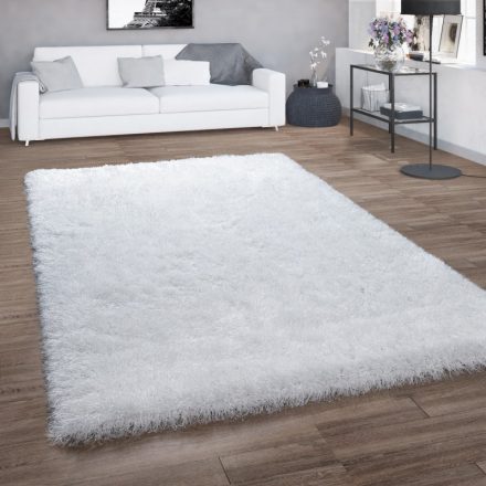 Star extra hosszú szálú Shaggy szőnyeg modern szőnyeg csillámos fehér 240x340 cm