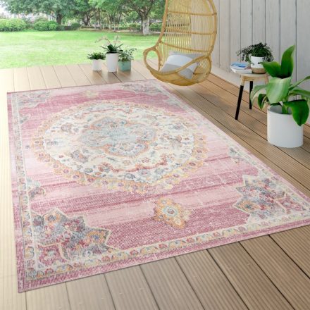Kültéri szőnyeg marokkói mintás vintage hatású - rózsaszín 200x280 cm