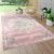 Kültéri szőnyeg marokkói mintás vintage hatású - rózsaszín 200 cm kör alakú