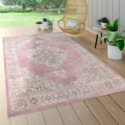 Kültéri klasszikus szőnyeg teraszra keleti mintával - pink 240x330 cm