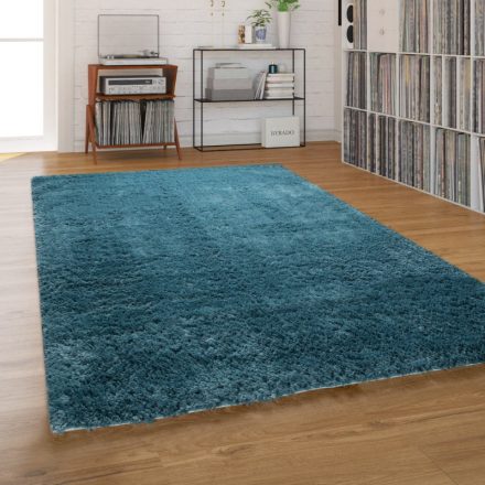 Shaggy szőnyeg egyszínű puha bolyhos szőnyeg türkiz 60x100 cm
