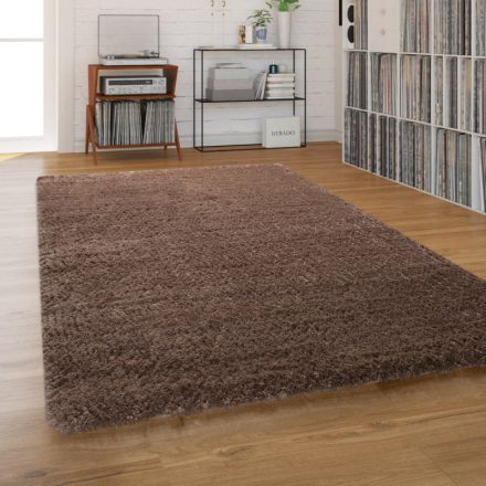 Shaggy szőnyeg egyszínű puha bolyhos szőnyeg barna 160x220 cm