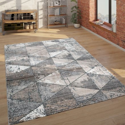 Modern 3D design szőnyeg absztrakt háromszög mintával bézs 240x340 cm