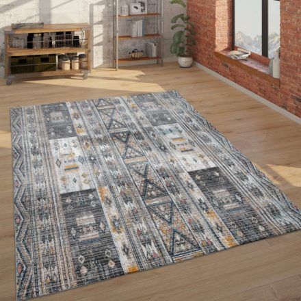 Bézs ethno mintás szőnyeg rövid szálú design szőnyeg 120x170 cm