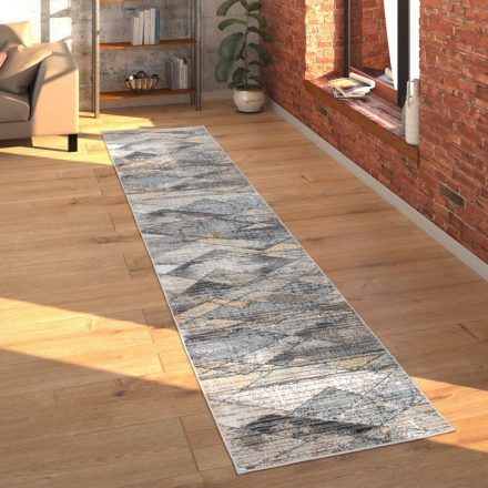 Sárga-szürke szőnyeg rövid szálú design szőnyeg absztrakt 80x300 cm