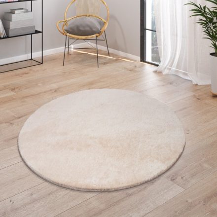 Bézs puha mosható szőnyeg 80 cm kör alakú