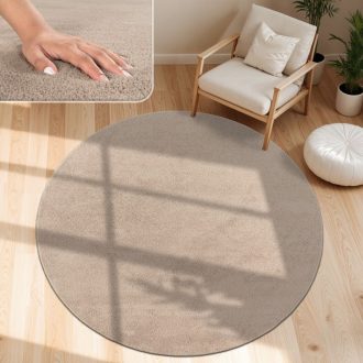 Taupe moshato nappali szonyeg 200 cm kerek