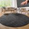 Antracit moshato nappali szonyeg 160 cm kerek