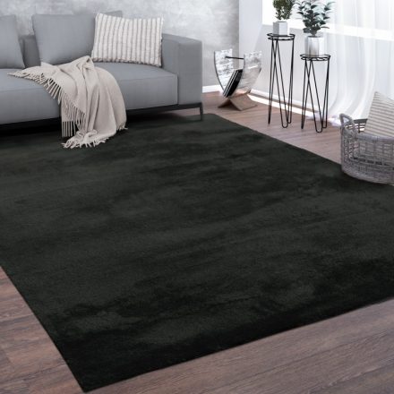 Fekete puha mosható szőnyeg 240x340 cm