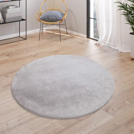 Szürke puha mosható szőnyeg 80 cm kör alakú