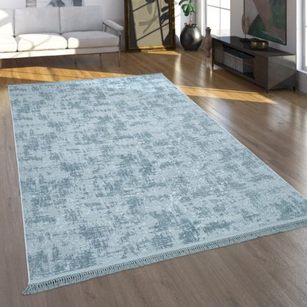 Klasszikus keleti mintás szőnyeg mosható rojtos pasztel türkiz 120x180 cm